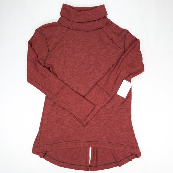 Free People Turtleneck, Sienna Rust Red - Picture 1 of 6